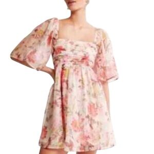 Abercrombie Emerson Dress Floral Fluter Sleeve Size Small Tall